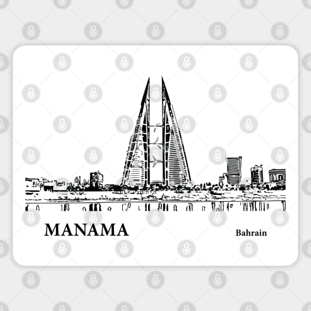 Manama Bahrain Magnet by Lakeric